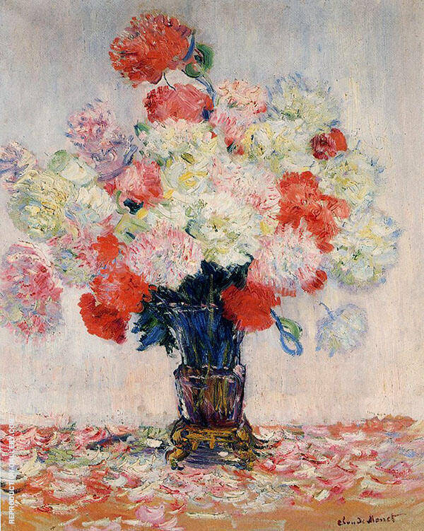 Vase of Peonies 1882 by Claude Monet | Oil Painting Reproduction