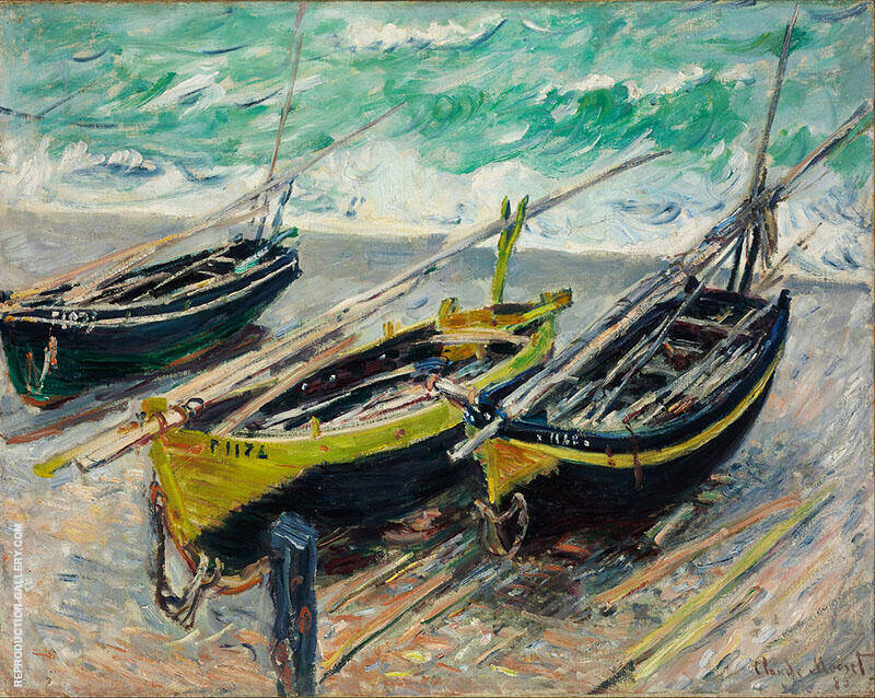 Three Fishing Boats 1885 by Claude Monet | Oil Painting Reproduction