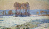 The Seine at Bennecourt in Winter 1893 By Claude Monet