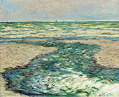 The Seacoast at Pourville Low Tide 1882 By Claude Monet