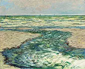 The Seacoast at Pourville Low Tide 1882 By Claude Monet
