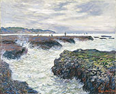 The Rock at Pourville Low Tide 1882 By Claude Monet