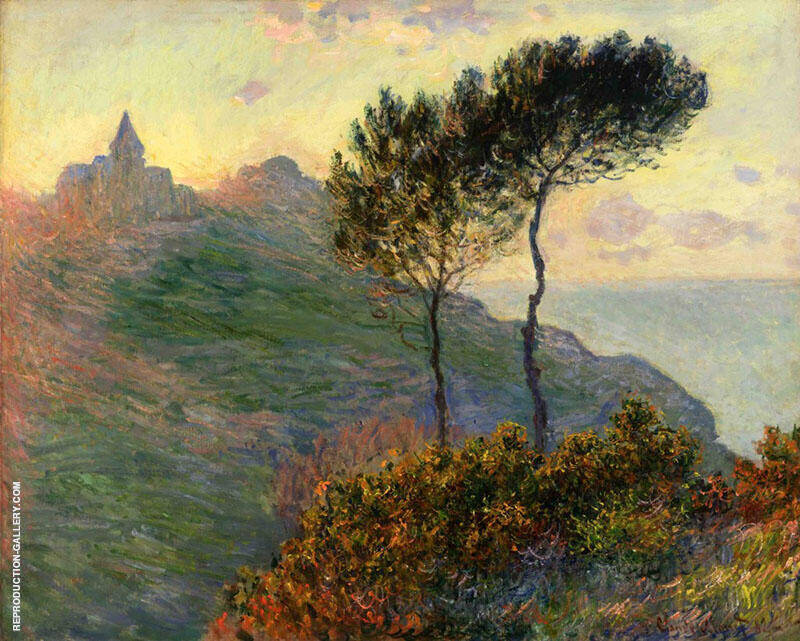 The Church at Varengeville against the Sunset 1882 | Oil Painting Reproduction