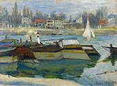 The Boats in Asnieres 1873 By Claude Monet