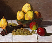 Still Life with Pears and Grapes 1867 By Claude Monet