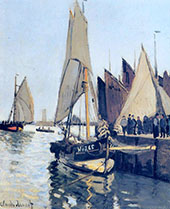 Sailing Boats at Honfleur 1866 By Claude Monet