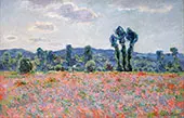 Poppy Field c1890 By Claude Monet