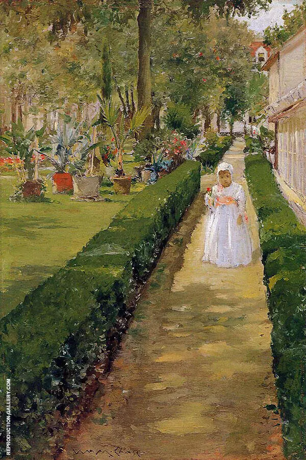 Child on a Garden Walk By William Merritt Chase