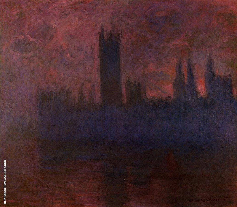 Houses of Parliament Symphony in Rose c1900 | Oil Painting Reproduction