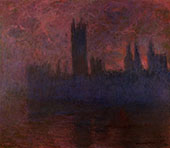 Houses of Parliament Symphony in Rose c1900 By Claude Monet