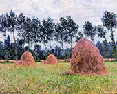 Haystacks Overcast Day 1884 By Claude Monet