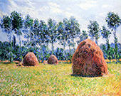 Haystacks at Giverny 1884 By Claude Monet