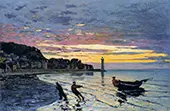 Hauling a Boat Ashore Honfleur 1864 By Claude Monet