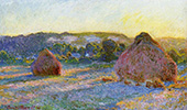 Grainstacks at the end of Summer Evening Effect 1890 By Claude Monet