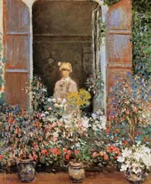 Camille Monet at the Window Argenteuil 1873 By Claude Monet