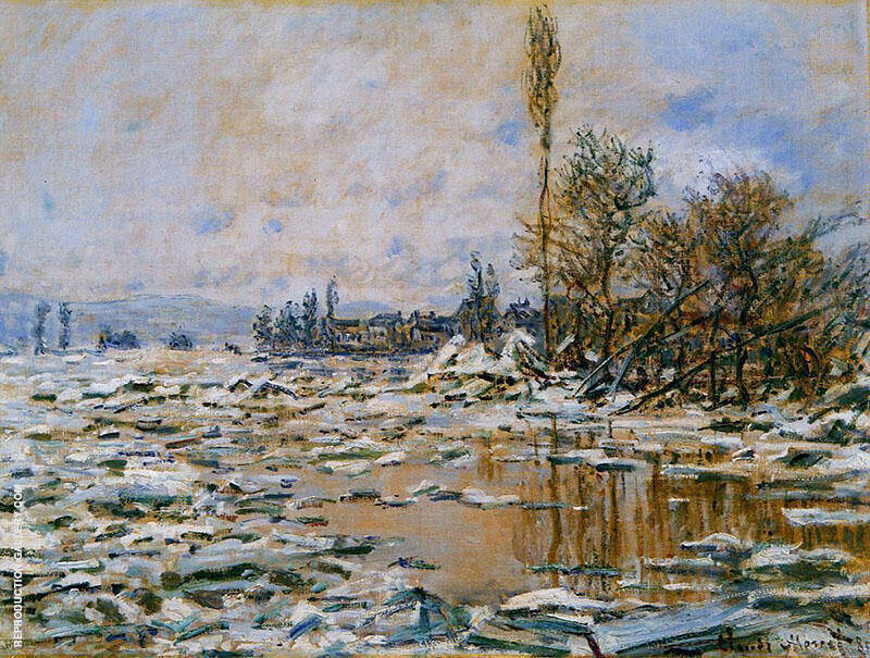Break-up of the Ice Grey Weather 1880 | Oil Painting Reproduction