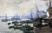 Boats in the Port of London 1871 By Claude Monet