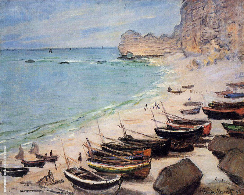 Boats on the Beach at Etretat 1883 | Oil Painting Reproduction