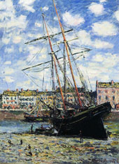 Boat at Low Tide at Fecamp 1881 By Claude Monet