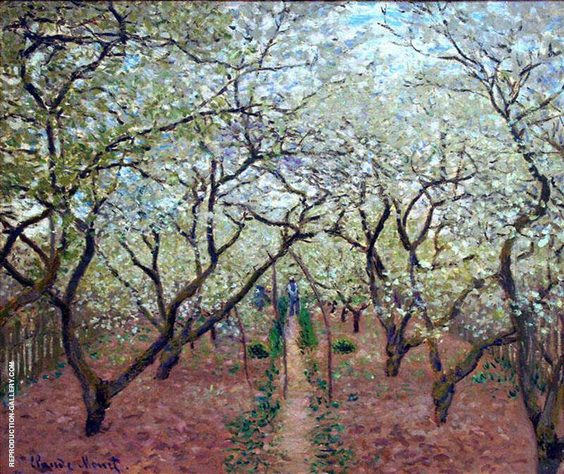 Orchard in Bloom 1879 by Claude Monet | Oil Painting Reproduction