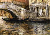 Gondolas along Venetian Canal By William Merritt Chase