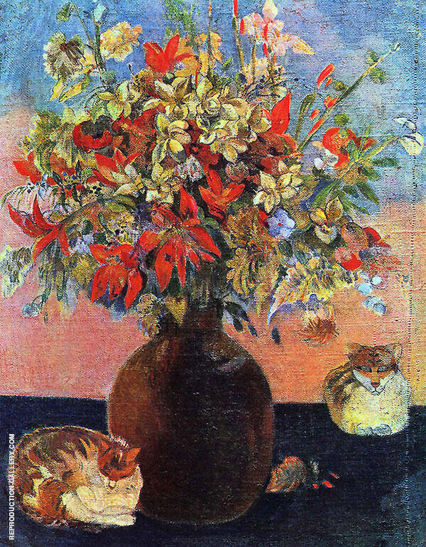 Flowers and Cats 1899 by Paul Gauguin | Oil Painting Reproduction