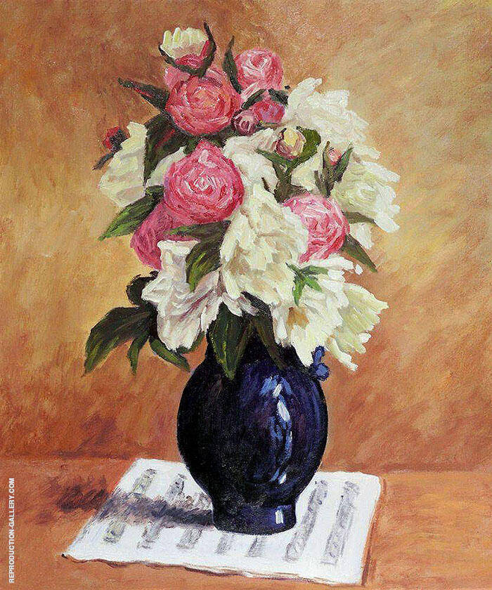 Bouquet of Peonies on a Msucial Score 1876 | Oil Painting Reproduction
