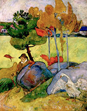 Breton Boy in a Landscape 1889 By Paul Gauguin