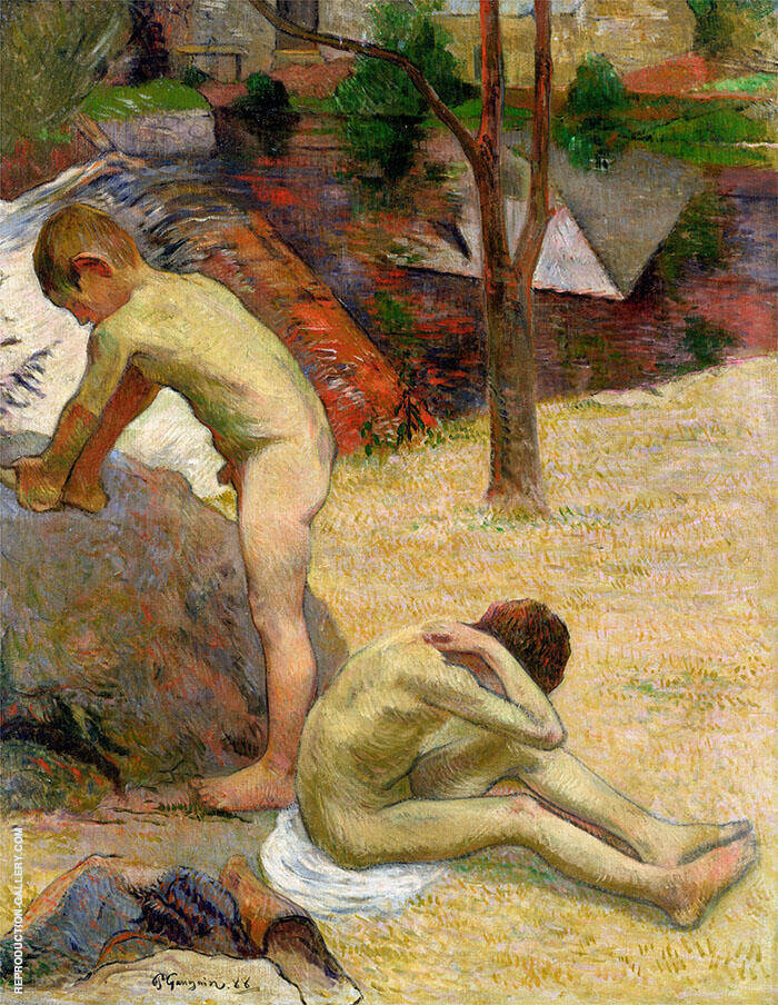 Breton Boys Bathing 1888 by Paul Gauguin | Oil Painting Reproduction