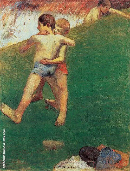 Breton Boys Wrestling 1888 By Paul Gauguin