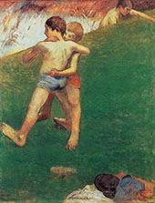 Breton Boys Wrestling 1888 By Paul Gauguin