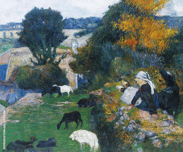 Breton Shepherdess 1886 by Paul Gauguin | Oil Painting Reproduction