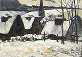Breton Village in the Snow 1894 By Paul Gauguin