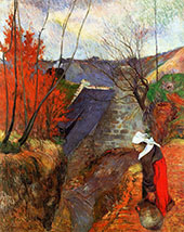 Breton Woman with Pitcher 1888 By Paul Gauguin