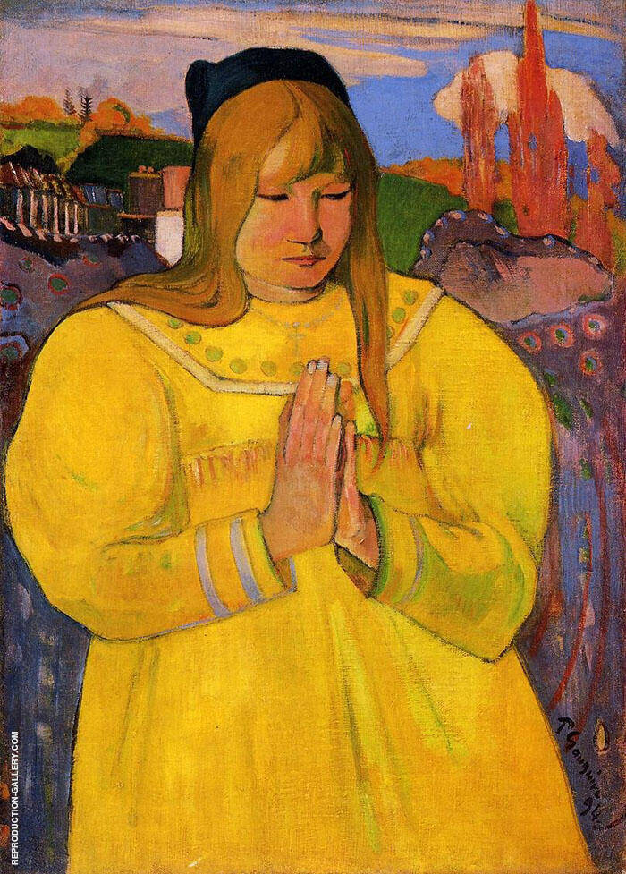 Breton Woman in Prayer 1894 by Paul Gauguin | Oil Painting Reproduction