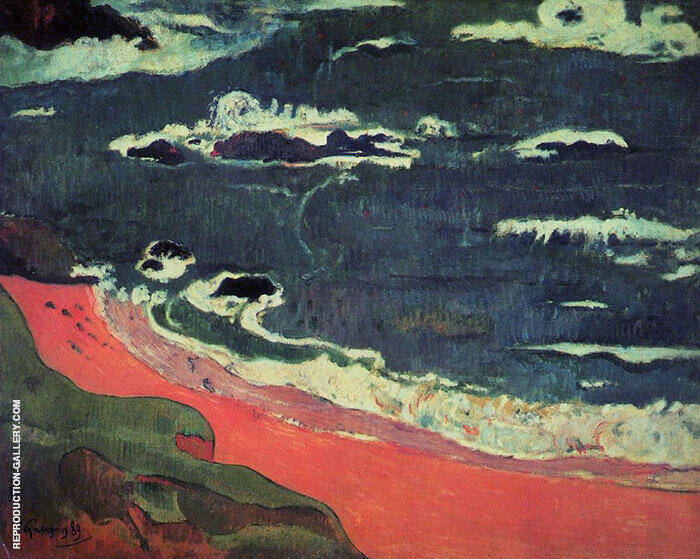 Beach at le Pouldu 1889 by Paul Gauguin | Oil Painting Reproduction