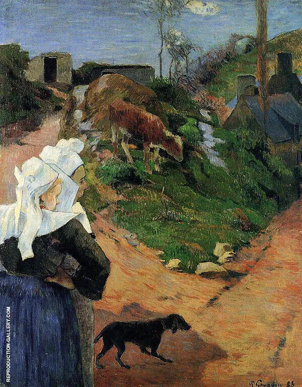 Breton Women at the Turn 1888 By Paul Gauguin