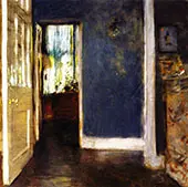 Green Window Curtain By William Merritt Chase