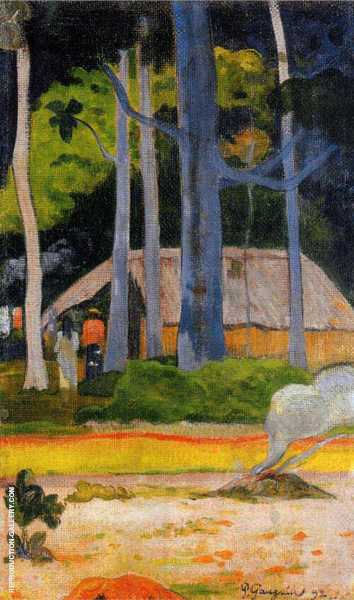 Cabin Under the Trees 1892 by Paul Gauguin | Oil Painting Reproduction