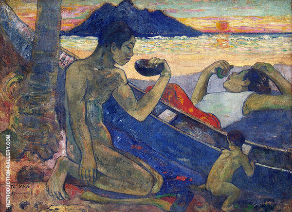 Canoe Tahitian Family Te Vaa 1896 | Oil Painting Reproduction