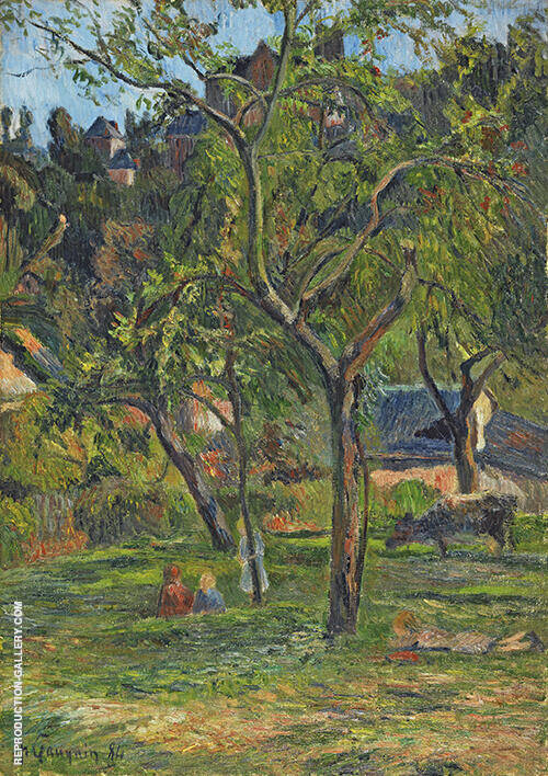 An Orchard under the Church at Bihorel 1884 | Oil Painting Reproduction