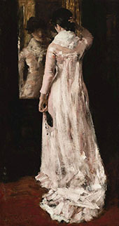 I Think Im Ready Now The Mirror The Pink Dress 1883 By William Merritt Chase