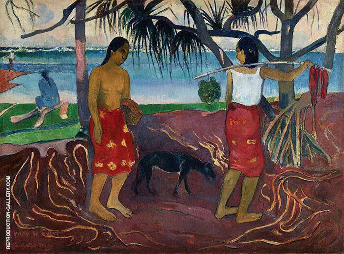 Under the Pandanus I Raro te Oviri 1891 By Paul Gauguin