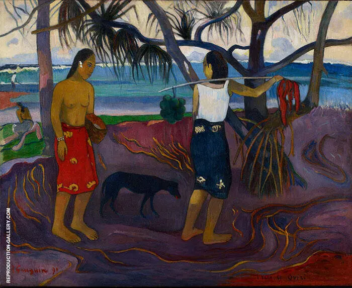 Under the Pandanus I Raro te Oviri 1891 II By Paul Gauguin