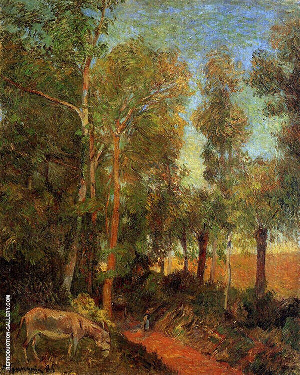 Donkey by the Lane 1885 by Paul Gauguin | Oil Painting Reproduction