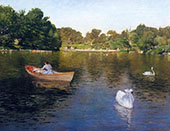 on The Lake Central Park By William Merritt Chase