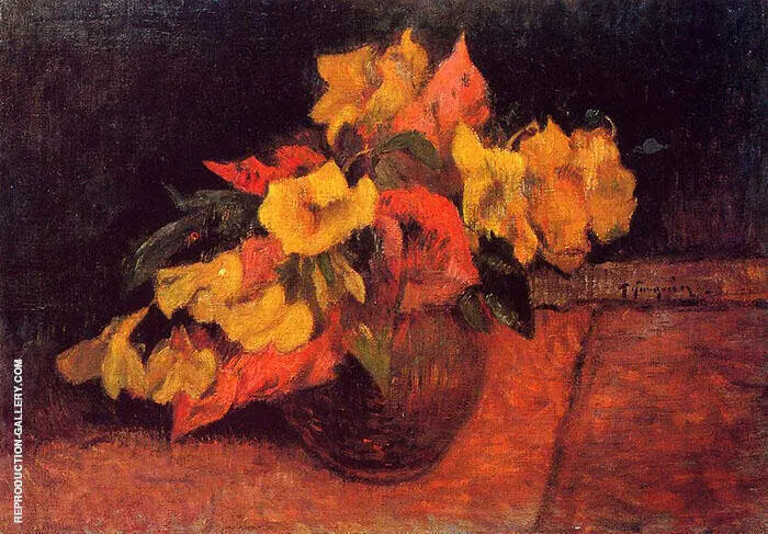 Evening Primroses in a Vase 1885 By Paul Gauguin