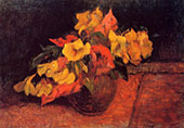 Evening Primroses in a Vase 1885 By Paul Gauguin