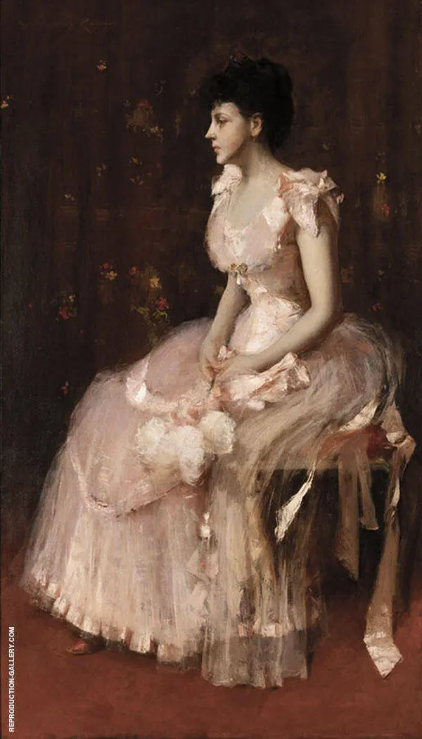 Portrait of Lady in Pink By William Merritt Chase