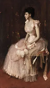 Portrait of Lady in Pink By William Merritt Chase